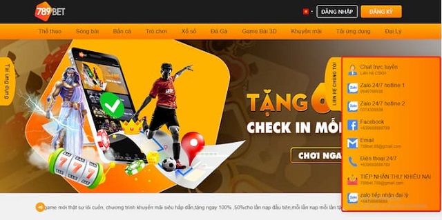 Các phương thức liên hệ tới nhà cái