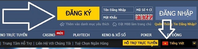 Hướng dẫn đăng ký M88 thành công 100% chỉ với 3 bước 2 Chọn đăng ký sau khi truy cập vào nhà cái M88